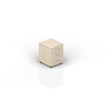 Тумба мобильная (3 ящика, усиленные колёсные опоры, ручки - хром) EMP3S