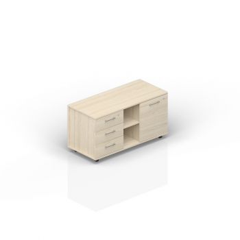 Тумба мобильная сервисная (3 секции, усиленные колёсные опоры, ручки - хром) EMU1253S