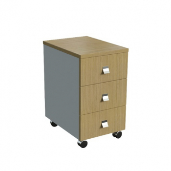 Тумба подкатная 3 ящика (каркас серый) 25300