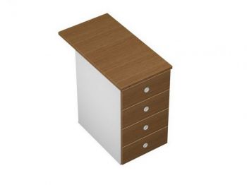 Тумба приставная 4-ящичная с крышкой и замком КВ 202