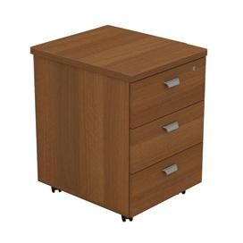 Тумба выкатная с прямоугольной крышкой 3-ящичная с центральным замком и лотком 918