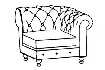 Угловой элемент для дивана с раскладушкой (правый) Диван Боттичелли Энгл-1RR