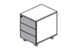 UNI Тумба 3 ящика, металл L43 CF3-HT/BI / 51332559