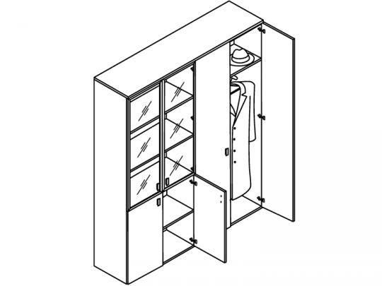 COTTO Шкаф д/бумаг с гардер-ом