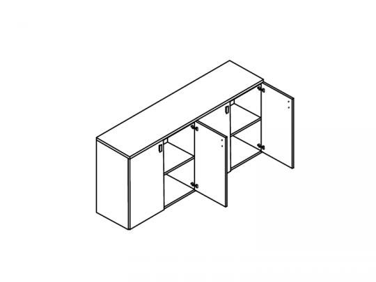 COTTO Шкаф низкий, 4 двери