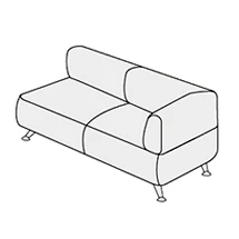 Диван двухместный с левым подлокотником ВЕЙТ арт.2Б. Фото 1