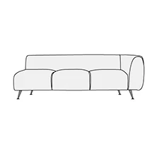 Диван трехместный подлокотник слева Фолд арт.3Б. Фото 1