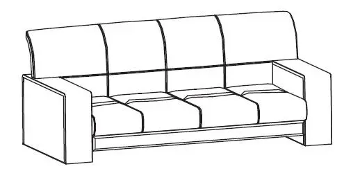 Диван трехместный (полнокожное изделие) Диван Леонардо- 3  п/к. Фото 1