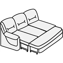 Диван трехместный с правым подлокотником с механизмом Вавилон арт.3ВР. Фото 1