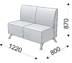 Диванная секция двойная без подлокотников KLERK-11. Фото 1