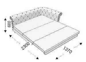 Диванная секция двойная раскладная с 1 подлокотником (левым) KROFORD. Фото 1