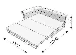 Диванная секция двойная раскладная с 1 подлокотником (правым) KROFORD. Фото 1