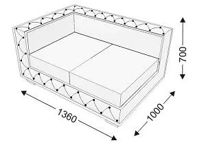 Диванная секция двойная с 1 подл. KLIFORD. Фото 1