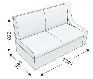 Диванная секция двойная с 1 подлокотником (левым) KLERK-9. Фото 1