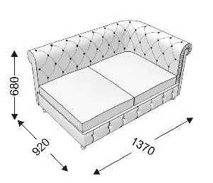 Диванная секция двойная с 1 подлокотником (левым) KROFORD. Фото 1