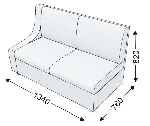 Диванная секция двойная с 1 подлокотником (правым) KLERK-9. Фото 1