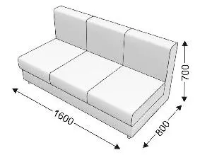 Диванная секция тройная без подлокотников KLERK-3. Фото 1