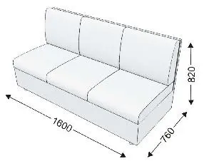 Диванная секция тройная без подлокотников KLERK-9. Фото 1