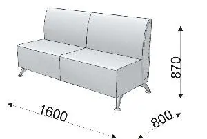 Диванная секция тройная без подлокотников KLERK-11. Фото 1