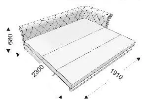 Диванная секция тройная раскладная с 1 подлокотником (левым). Фото 1