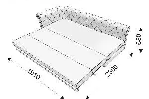 Диванная секция тройная раскладная с 1 подлокотником (правым). Фото 1