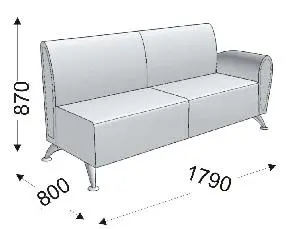 Диванная секция тройная с 1 подлокотником левым KLERK-11. Фото 1