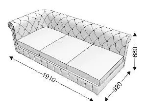 Диванная секция тройная с 1 подлокотником (правым) KROFORD. Фото 1