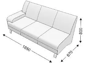 Диванная секция тройная с 1 подлокотником (правым) KLERK-5. Фото 1