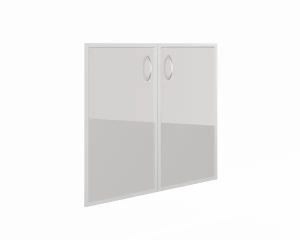 Дверь средняя стекло САТИН в аллюмин. рамке (1 шт.) 60.0 лев. Фото 1
