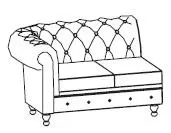 Двухместная секция с левым подлокотником Диван Боттичелли Энгл-2L. Фото 1