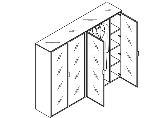 GALA Шкаф д.бумаг с гардеробом ELLIB041 BLACK. Фото 1