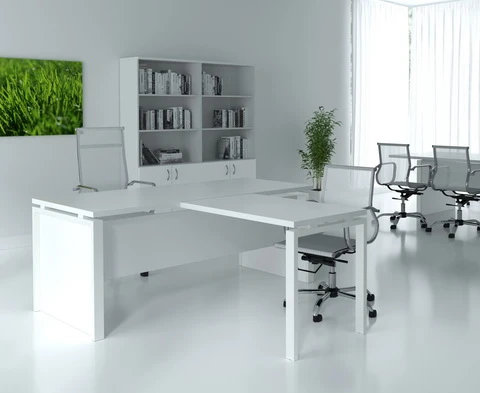 Кабинет руководителя Steel Evo White. Фото 1