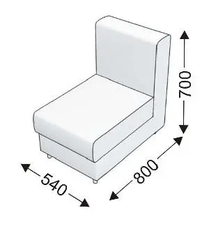 Кресельная секция без подлокотников KLERK-3. Фото 1