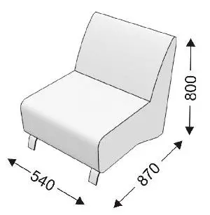 Кресельная секция без подлокотников KLERK-5. Фото 1