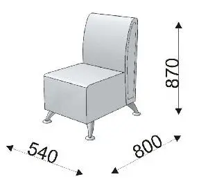 Кресельная секция без подлокотников KLERK-11. Фото 1