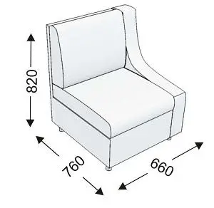 Кресельная секция с 1 подлокотником (левым) KLERK-9. Фото 1