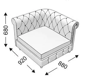 Кресельная секция с 1 подлокотником (левым) KROFORD. Фото 1