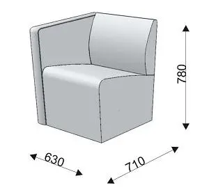 Кресельная секция с 1 подлокотником правым ITON. Фото 1
