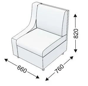 Кресельная секция с 1 подлокотником (правым) KLERK-9. Фото 1