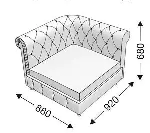 Кресельная секция с 1 подлокотником (правым) KROFORD. Фото 1
