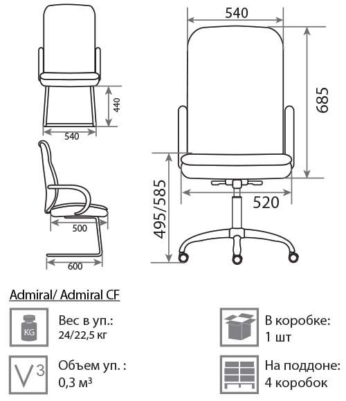Кресло для руководителя Admiral T2 Steel chrome. Фото 2