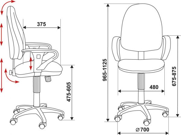 Кресло для сотрудника T-612AXSN. Фото 3