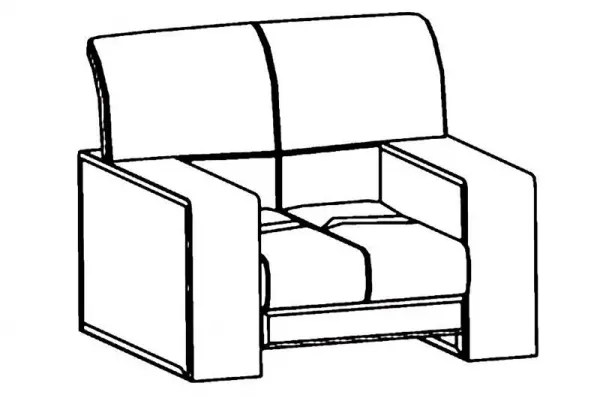 Кресло (подлокотники - шпон, цвет - полосатый орех) Диван Леонардо- 1 DS-3 (ТА15). Фото 1