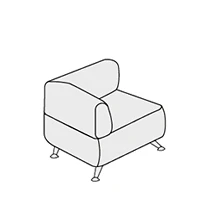 Кресло с правым подлокотником ВЕЙТ арт.1В. Фото 1