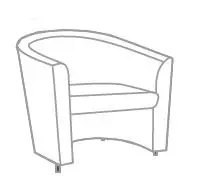 Кресло (стационарное, пластиковые опоры). Фото 1