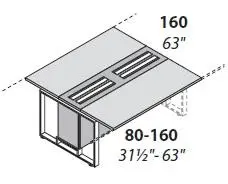 Модуль для стола переговоров, ножки хромированные 146654. Фото 1