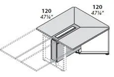 Модуль для стола переговоров, ножки крашенные 146583. Фото 1
