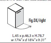 Низкий шкаф с 1 ящиком левый