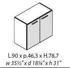 Низкий шкаф с 2 ящиками