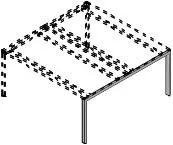 Опора конечная для двух столешниц глубиной 600мм OSP-04. Фото 1